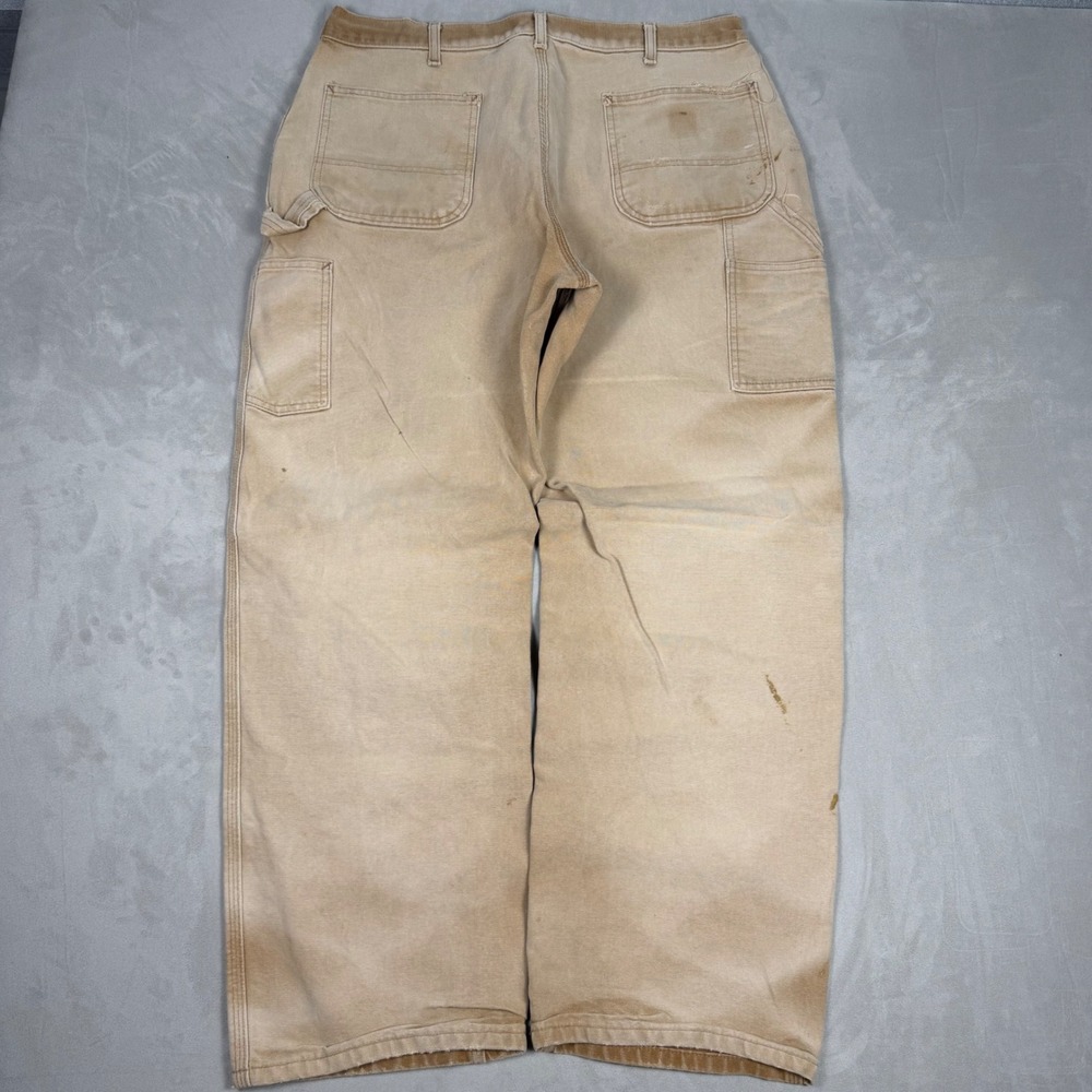 Y2K Mens Carhartt B11 Loose Fit Duck Canvas Carpenter Work Pants Brown 38x32